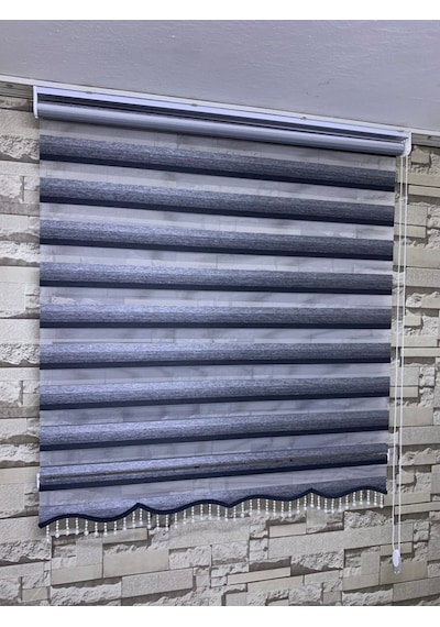 Siyah Gri Geçişli Zebra Perde Tüm Ölçülerde