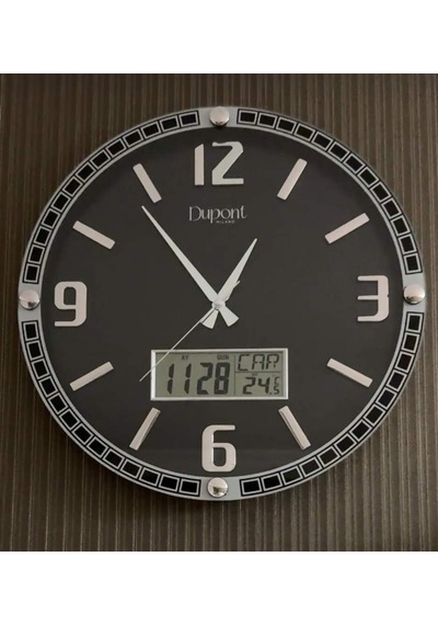 Dupont-t-710-a Dijital Termometreli Ve Takvimli Duvar Saati Silver-siyah İki Renk