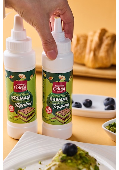 Antep Fıstık Kreması Topping 250 Gr - %30 Gerçek Antep Fıstığı Waffle & Krep & Pankek Tatlı Sosu