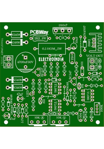 Amfiler Için Güç Kaynağı Devresi - 0-30V - 2Ma-3A