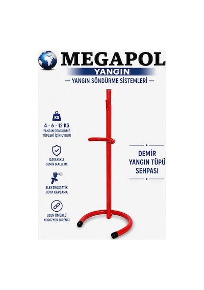 İ2 Adet Yangın Tüpü Sehpası .4-6-12kg Uyumlu. Demir Yangın Tüpü Sehpası. Kırmızı Yangın Tüpü Sehpası. Yangın Söndürme Sehpası