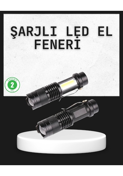 Mey İthalat Odak Ayarlı 2000 Lümen Şarjlı Led El Feneri Diğer