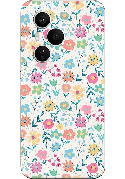 Honor 400 Pro Uyumlu Dekoratif Çiçekler Baskılı Silikon Kılıf Renkli