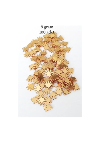 Oya Abiye Bileklik Kolye Pleksi Metalik Plastik Pul Altın Renk 8 Gram 100 Adet - Bnc485