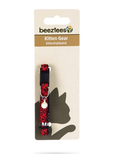 Hnrlıshp Beeztees Yavru Kedi Boyun Tasması, Zilli, Kırmızı, 16-23cm