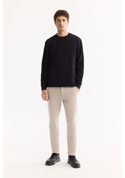 Avva Erkek Siyah Bisiklet Yaka Pamuklu Bi-stretch Regular Fit Sweatshirt A52y1271