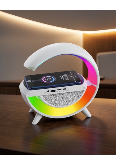 Bluetooth Hoparlör G Şekli Rgb Lamba Kablosuz Şarj Model: Uuczzzgoogledüzzzz1