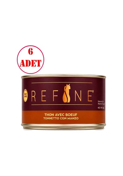 Refine Kedi Konservesi Home Cooking Sığır Etli Ve Ton Balıklı 80 Gr 6 Ad