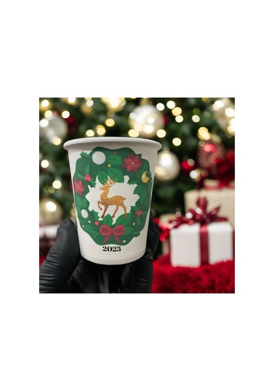 2025 Yılbaşı-noel-yılbaşı Konseptli Tek Kullanımlık 7 Oz 50 Adet Karton Bardak 1
