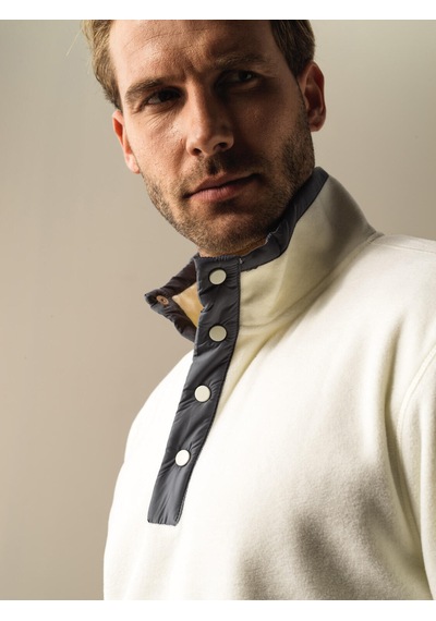 Xint Ekru Regular Fit Dik Yaka Polar Sweatshirt 300276 Beyaz