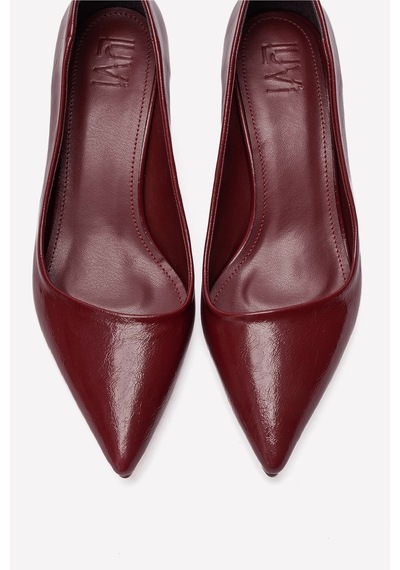 Luvi Shoes Lawton Bordo Cilt Kadın Topuklu Ayakkabı