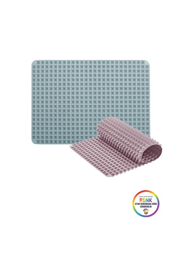 Yağı Süzen Piramit Silikon Fırın Matı Yapışmaz Fırın Pişirme Altlığı 38x27 Cm Çok renkli