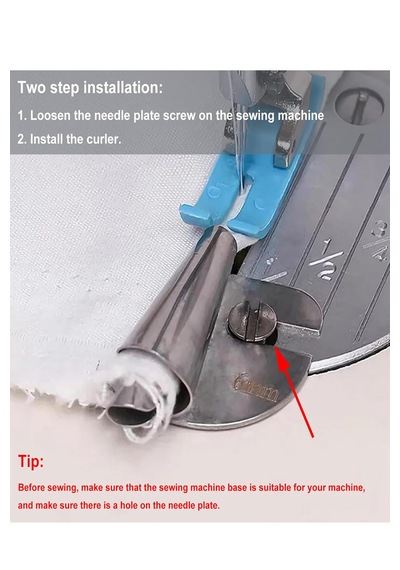 Ev Tip Aile Ve Sanayi Düz Dikiş Makinası Uyumlu Plaka Üstü Kenar Kıvırma Aparatı 10lu Set
