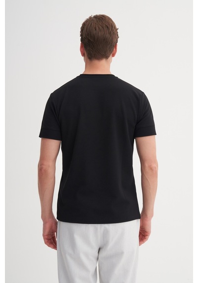 Cazador Slim Fit Erkek Premium Spor Basıc İnce Tshirt 42020 Siyah