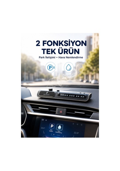 Led Işıklı Araç Ön Cam Telefon Numarası Gösterme Aparatı + 3 Seviyeli Hava Nemlendirici Yeni Nesil 0