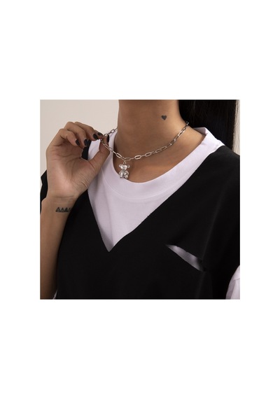 So-much Vıp Ayı Figürlü Silver Kolye-7 Gümüş - 225998375 Gümüş - 225998375 Gümüş