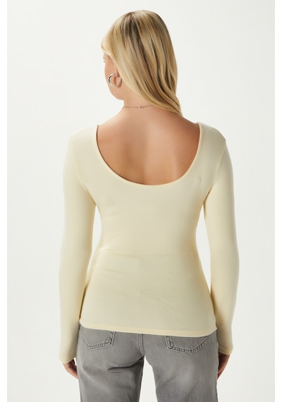 Ritnice Kadın Heat Lux Touch U Yaka Tereyağı Sarısı Uzun Kol Soft Bluz Tereyağı Sarısı