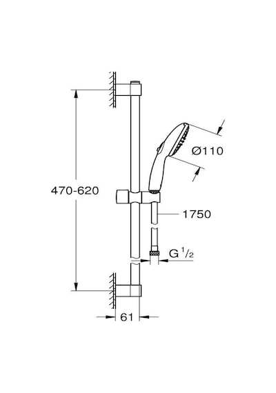 Grohe Tempesta 110 Duş Seti 2 Fonksiyonlu Rain, Jet - 26162003 Gümüş