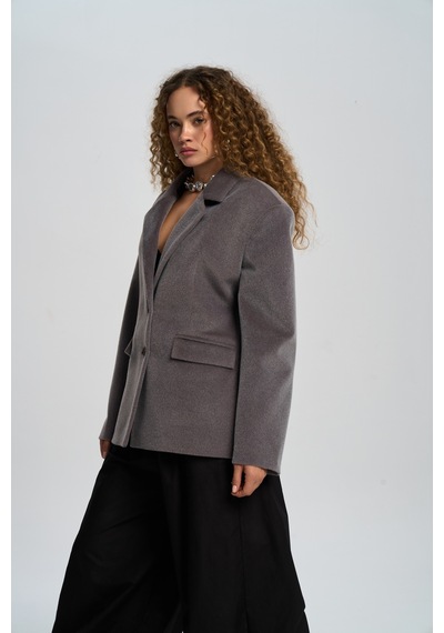 Mai Studios Co. Kaela Bel Oturmalı Gri Blazer Gri