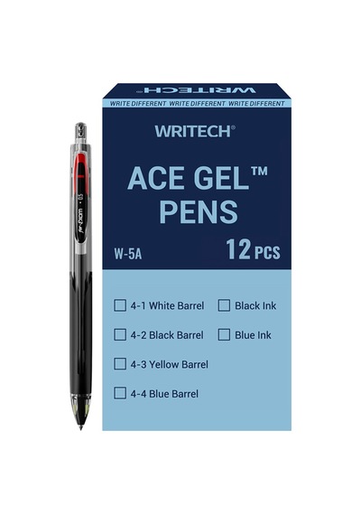 Wrıtech W-5a Age 0,5mm Siyah Gövde Siyah Jel Kalem - 12'li Kutu Ahşap