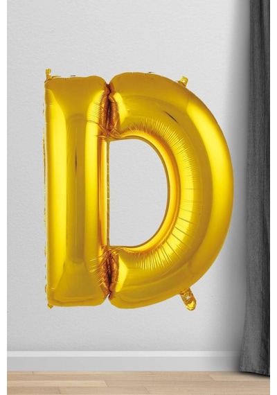 D Harfi Folyo Balon Gold 100 Cm 40 Inç 1 Metre Altın A