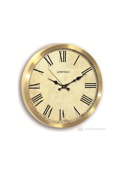 Time Gold Ofis Salon Duvar Saati Metal Altın Rengi 35 Cm Altın