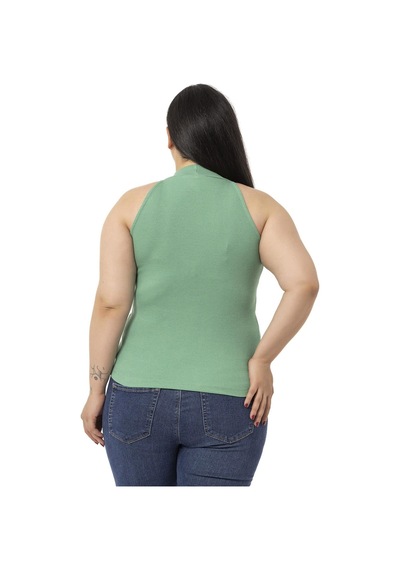 Disentis Büyük Beden Halter Yaka Yarım Balıkçı Fitilli Kaşkorse Yeşil Body-yeşil Yeşil
