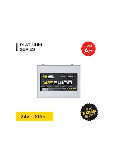 Werer Energy 24V 100Ah LiFePO4 Platinum Series Bluetooth'lu Lityum Demir Fosfat Akü
