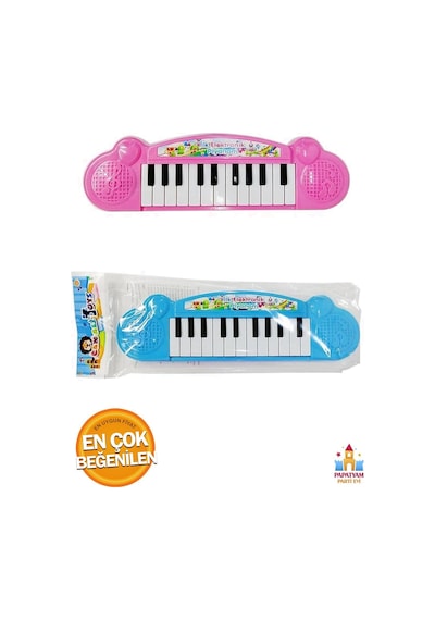 Pilli Türkçe Sesli Müzikli Eğitici Çocuk Oyuncak Piyano Müzikler Notalar İle Müzik Dersi Pembe Renk