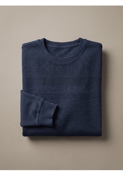 Maccali Erkek Mavi Büyük Beden Pamuklu Kışlık Desenli Sweatshirt