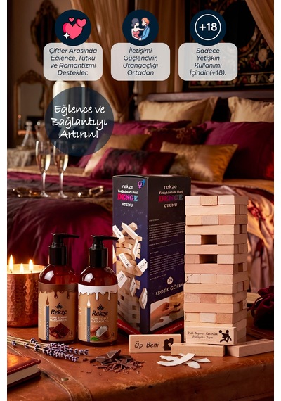 Erotik Denge Oyunu 120 Ml X2 Aromaterapi Çikolata & Hindistancevizi Masaj Yağı Seti - 738795676