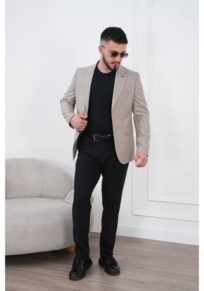 Dupont Classics Dupont Keten Slim Fit 6 Drop Sivri Yaka Çift Yırtmaçlı Erkek Blazer Ceket Bej Dupont Classics Dupont Keten Slim Fit 6 Drop Sivri Yaka Çift Yırtmaçlı Erkek Blazer Ceket Bej