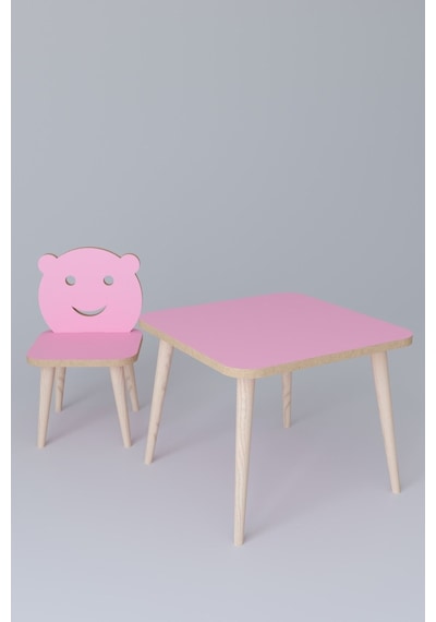 Buğlem Yaz Sil Yüzey Çocuk Masa Sandalye Takımı 1 Aktivite Oyun Masası 1 Sandalye - Pembe