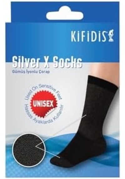 Kifidis Silver-x Socks Gümüş İyonlu Çorap Abanoz