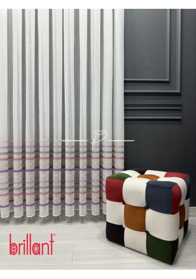 Tül Perde Çocuk Odası Tül Perdesi Colorful Gökkuşağı Desen 001