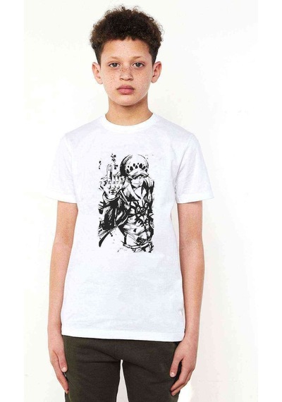 Tshirthane Anime One Piece Baskılı Unisex Çocuk Beyaz T-Shirt (534782272)