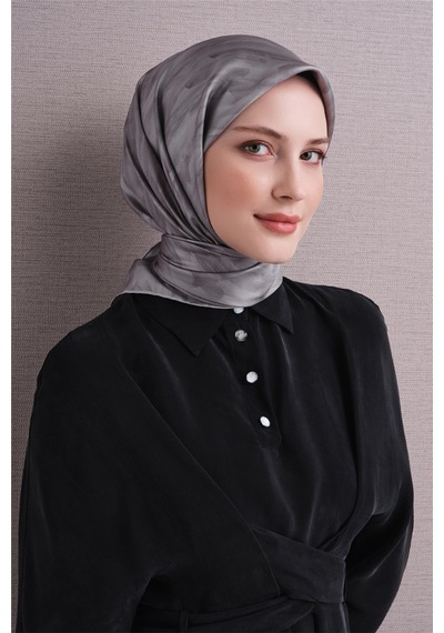 Armine Sura İpek Eşarp 2026-2027 - Sonbahar Kış-asm9630 Gri