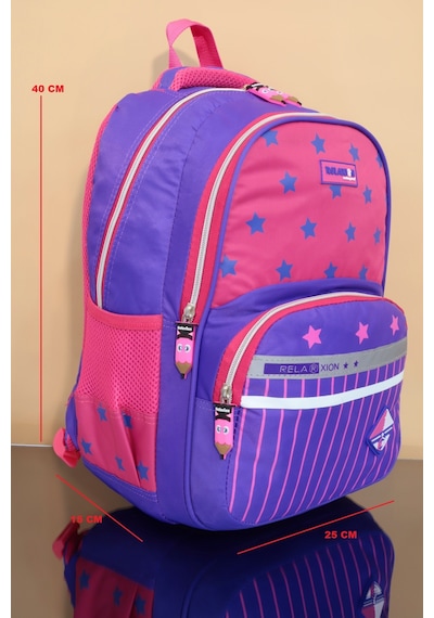 relaxion 1320 ortopedic ilkokul çanta - NKT00181-Mor Pembe