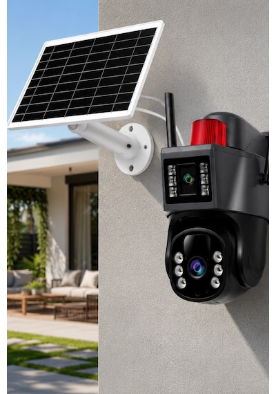 O-kam Pro Okam-7015 4g Solar Güneş Enerjili Çift Lensli Ptz Dış Mekan Güvenlik Kamerası