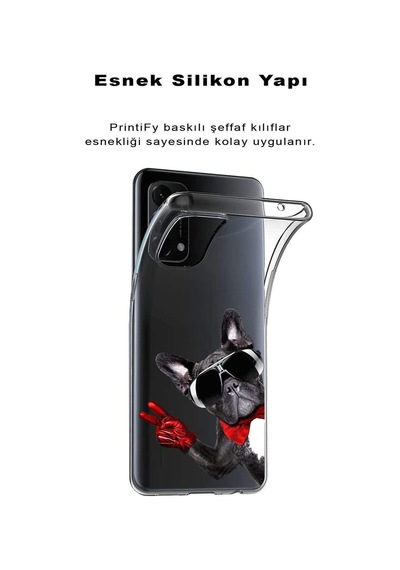 Xiaomi Redmi Note 11s İle Uyumlu 1mm Slim Fit Köpek 2 050e Baskılı Şeffaf Kılıf