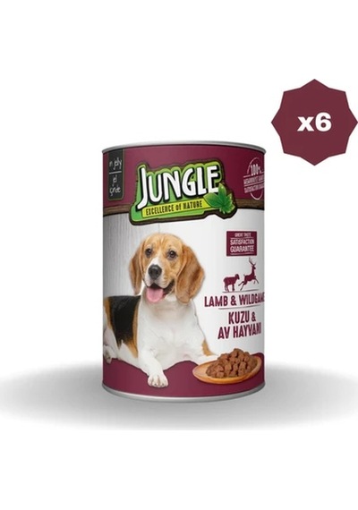 Jungle Kuzu Etli Av Köpek Konservesi 400 Gr - 6 Adet