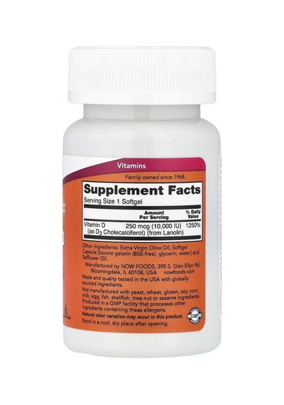 High Potency Vitamin D3 10,000 Iu 240 Softgels