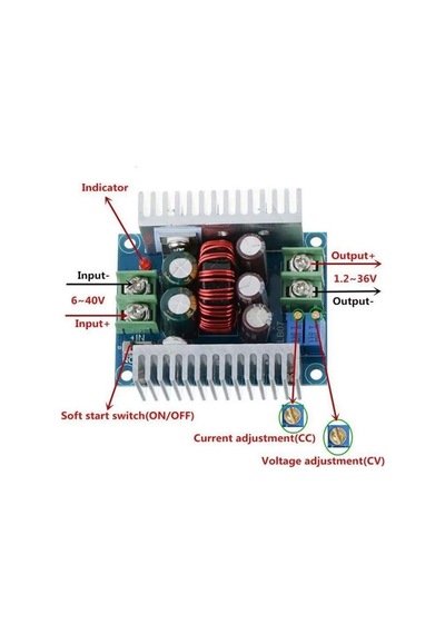Ayrex Sanec Dc-dc 300w 20a Ayarlanabilir Voltaj Düşürücü Modül Diğer