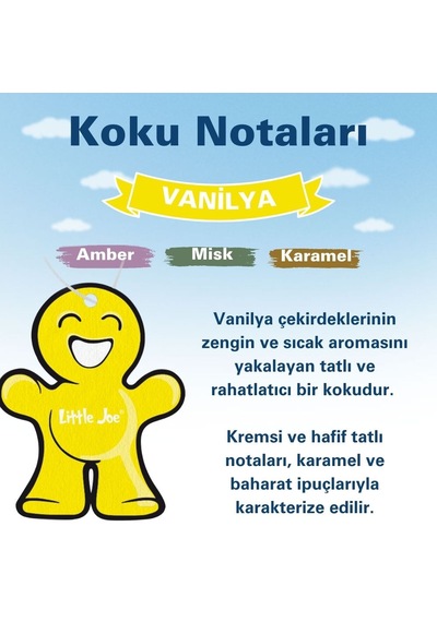 Little Joe Vanilya Araç Asma Koku Vanilla -30 Gün -ipli Oto Kok