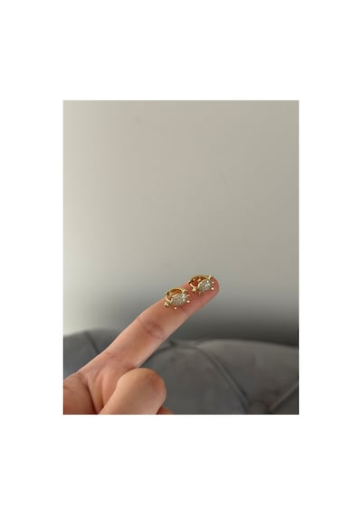 Çelik Gold Taşlı Kaplumbağa Antialerjik Bebek/çocuk Küpesi -kararma Yapmaz- Altın
