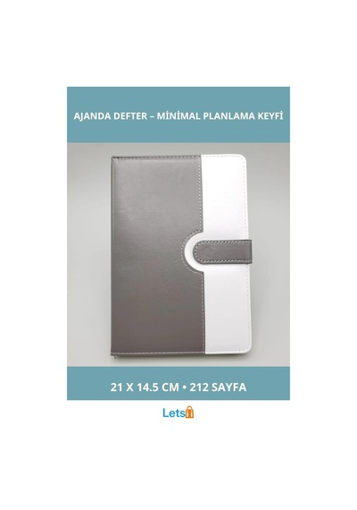 Tarihsiz Ajanda Defter Beyaz Gri 21x14.5 Cm Termo Deri A5 Çok Renkli
