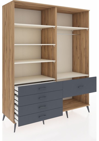Kronos Gardrop 6 Raflı 5 Çekmeceli Tek Askılı 176x59x221 Çam-aytaşı/antrasit Aytaşı/antrasit Kronos Gardrop 6 Raflı 5 Çekmeceli Tek Askılı 176x59x221 Çam-aytaşı/antrasit Aytaşı/antrasit