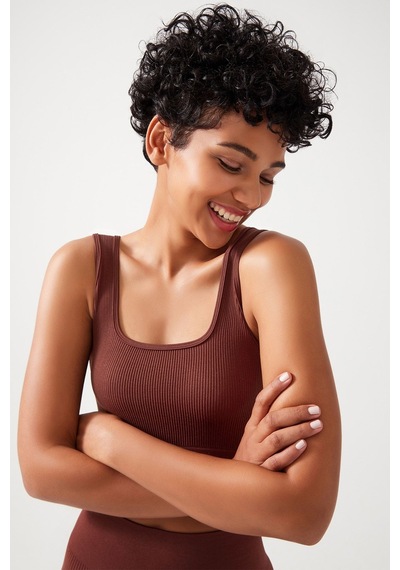 Los Ojos Kadın Kahverengi Askılı Fitilli Kare Yaka Crop Top Büstiyer Square Kahverengi Los Ojos Kadın Kahverengi Askılı Fitilli Kare Yaka Crop Top Büstiyer Square Kahverengi