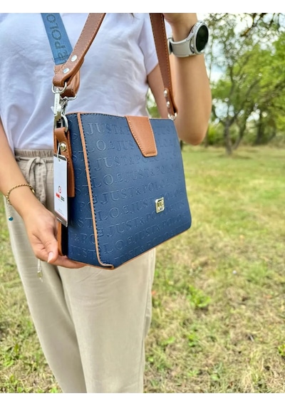 Just Polo Kadın Orta Boy El Ve Omuz Çantası Mh4059mh Yeni Lacivert Taba