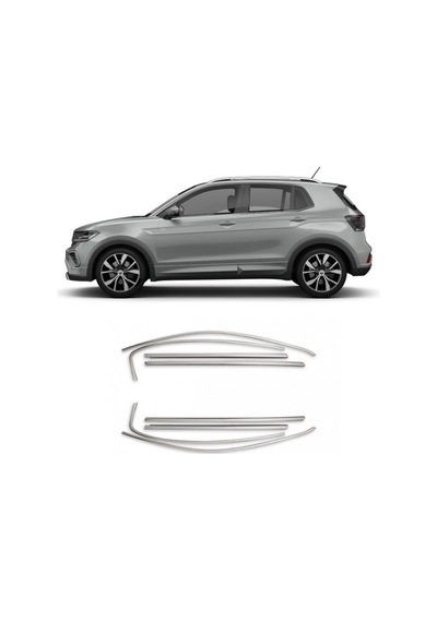 Autogp Vw T-cross Cam Çerçevesi Kenar Çıtası Krom Tamtur 10 Parça